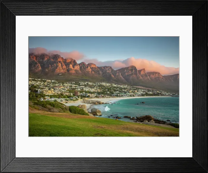 Framed Print : Camps Bay & The Twelve Apostles, Cape Town, Western Cape, South Africa Framed Print : Camps Bay & The Twelve Apostles, Cape Town, Western Cape, South Africa