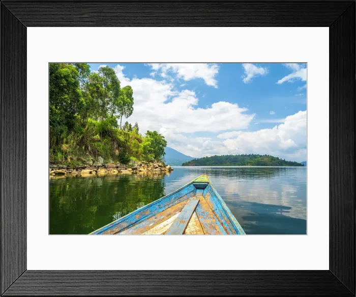 Framed Print : africa, Rwanda, Burera Lake. View of the lake from the boat Framed Print : africa, Rwanda, Burera Lake. View of the lake from the boat