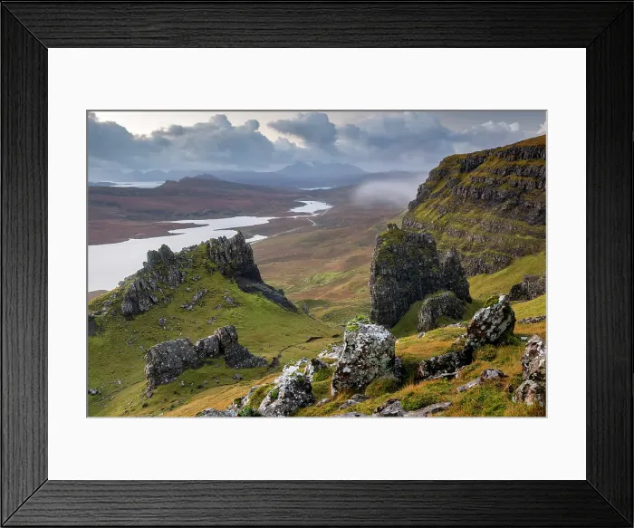 Framed Print : Dramatic mountain scenery on the Isle of Skye, Scotland Framed Print : Dramatic mountain scenery on the Isle of Skye, Scotland