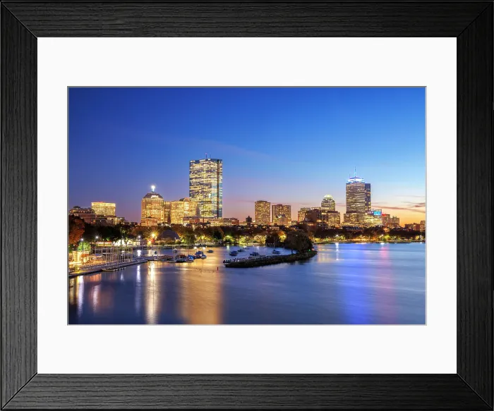 Framed Print : Skyline of Back Bay from across the Charles River, Boston, Massachusetts, USA Framed Print : Skyline of Back Bay from across the Charles River, Boston, Massachusetts, USA