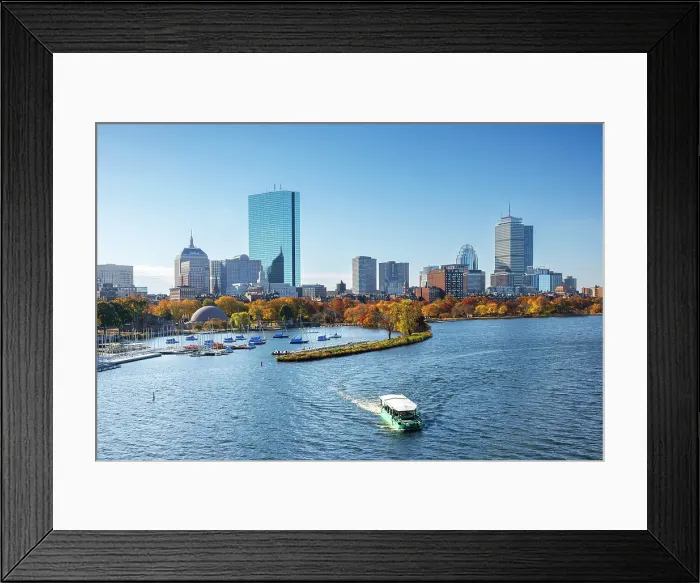 Framed Print : Skyline of Back Bay in the fall from across the Charles River, Boston, Massachusetts, USA Framed Print : Skyline of Back Bay in the fall from across the Charles River, Boston, Massachusetts, USA