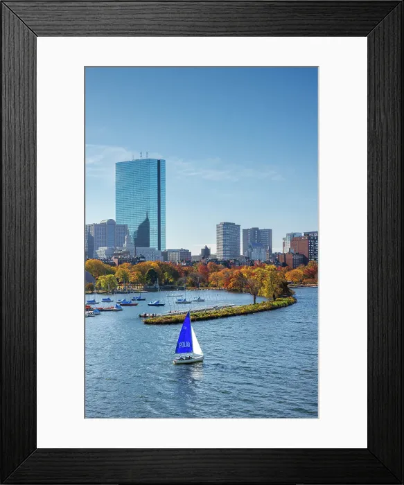 Framed Print : Skyline of Back Bay in the fall from across the Charles River, Boston, Massachusetts, USA Framed Print : Skyline of Back Bay in the fall from across the Charles River, Boston, Massachusetts, USA