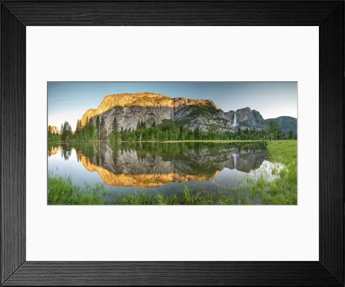 Framed Print : Flooded meadow in Yosemite Valley during springtime, Yosemite National Park, California, USA