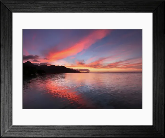 Framed Print : Sunset, Mo'orea, Society Islands, French Polynesia Framed Print : Sunset, Mo'orea, Society Islands, French Polynesia