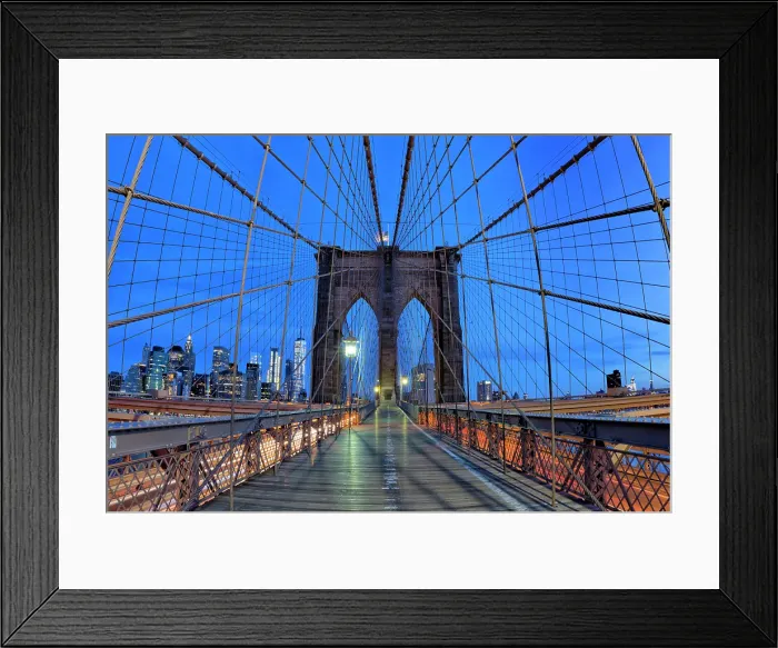 Framed Print : Brooklyn Bridge at dawn, Brooklyn, New York City, New York, USA Framed Print : Brooklyn Bridge at dawn, Brooklyn, New York City, New York, USA