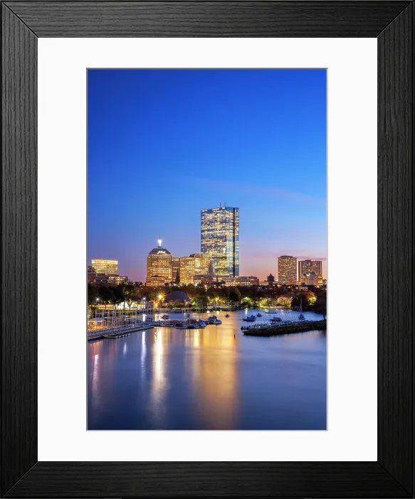 Framed Print : Skyline of Back Bay from across the Charles River, Boston, Massachusetts, USA Framed Print : Skyline of Back Bay from across the Charles River, Boston, Massachusetts, USA
