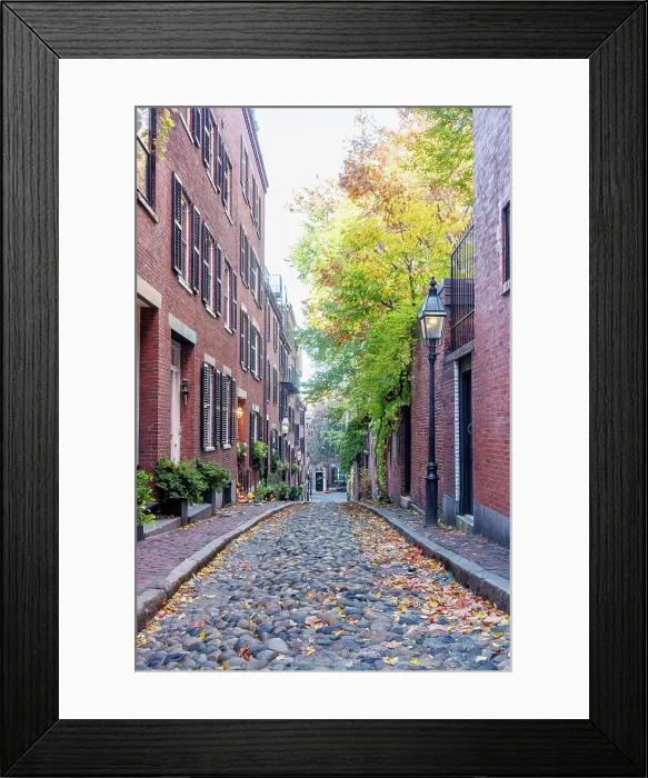 Framed Print : Acorn Street in the Historic District Boston, Massachusetts, USA Framed Print : Acorn Street in the Historic District Boston, Massachusetts, USA