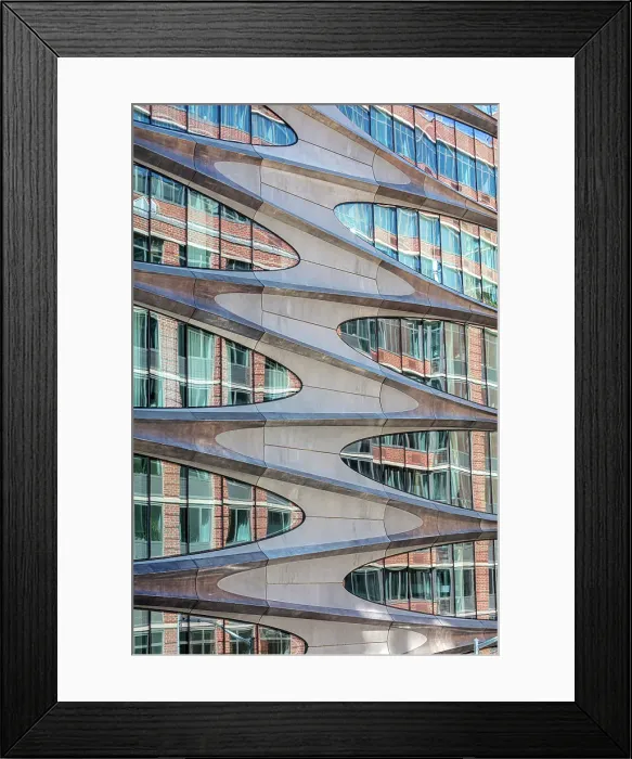 Framed Print : Detail of 520 West 28th Street, designed by Zaha Hadid, from The Highline, Manhattan, New York City, New York, USA