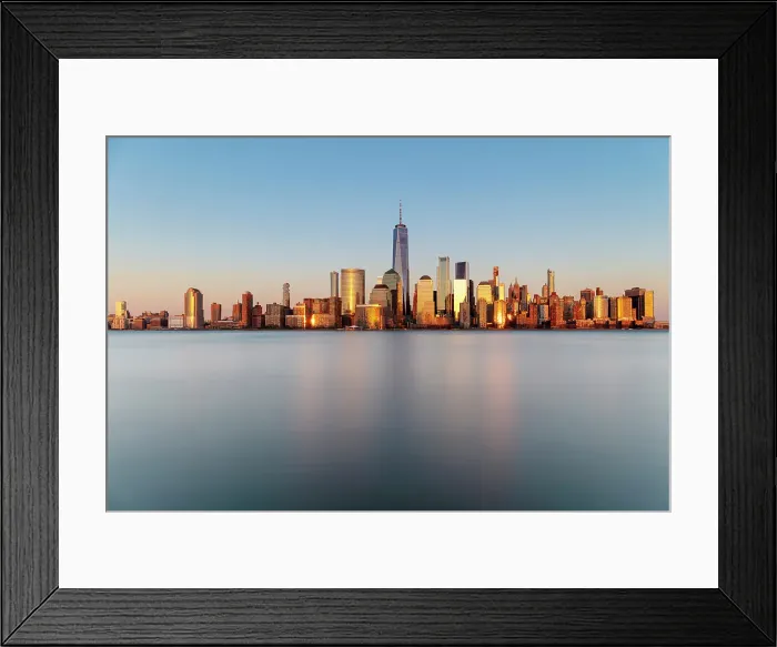 Framed Print : Manhattan and the One World Trade Centre, at sunset, from Exchange Place, Jersey City, New Jersey, USA Framed Print : Manhattan and the One World Trade Centre, at sunset, from Exchange Place, Jersey City, New Jersey, USA