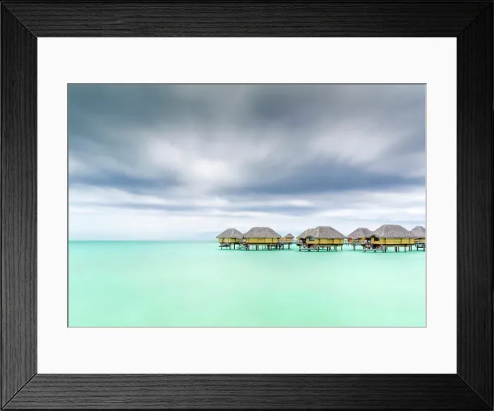 Framed Print : Stilted over-water hotel suites, Taha'a, Society Islands, Pacific Ocean, French Polynesia Framed Print : Stilted over-water hotel suites, Taha'a, Society Islands, Pacific Ocean, French Polynesia