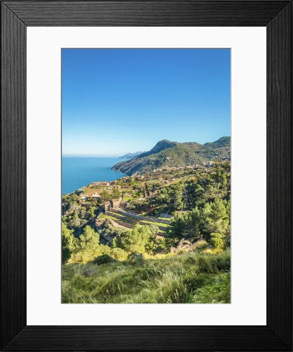 Framed Print : View of Banyalbufar, Serra de Tramuntana, Mallorca, Balearic Islands, Spain Framed Print : View of Banyalbufar, Serra de Tramuntana, Mallorca, Balearic Islands, Spain