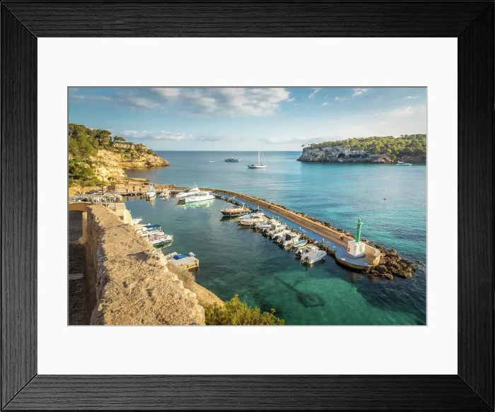 Framed Print : The small harbor at Cala Portals Vells, Mallorca, Balearic Islands, Spain