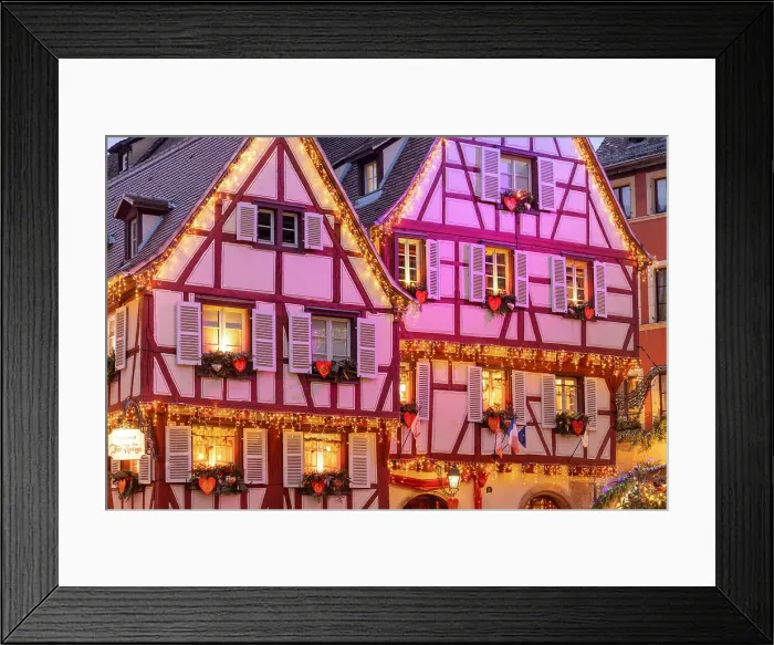 Framed Print : Illuminated buildings at Christmas, Colmar, Alsace, Haut-Rhin, Grand Est, France Framed Print : Illuminated buildings at Christmas, Colmar, Alsace, Haut-Rhin, Grand Est, France