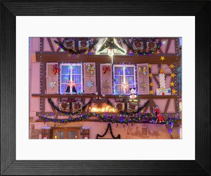 Framed Print : Decorated facade at Christmas, Colmar, Alsace, Haut-Rhin, Grand Est, France Framed Print : Decorated facade at Christmas, Colmar, Alsace, Haut-Rhin, Grand Est, France