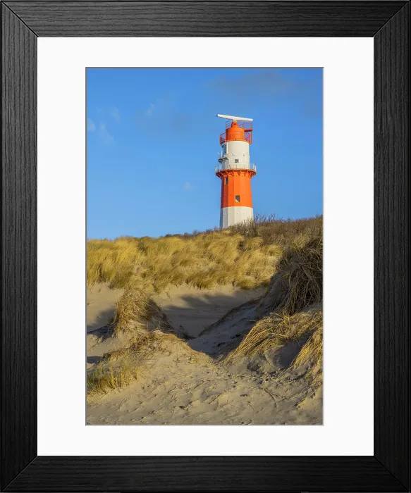 Framed Print : Small or electric lighthouse at south beach, Borkum, East Frisian Islands, Lower Saxony, Germany Framed Print : Small or electric lighthouse at south beach, Borkum, East Frisian Islands, Lower Saxony, Germany
