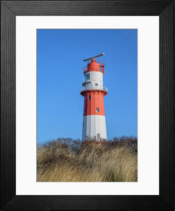 Framed Print : Small or electric lighthouse at south beach, Borkum, East Frisian Islands, Lower Saxony, Germany Framed Print : Small or electric lighthouse at south beach, Borkum, East Frisian Islands, Lower Saxony, Germany