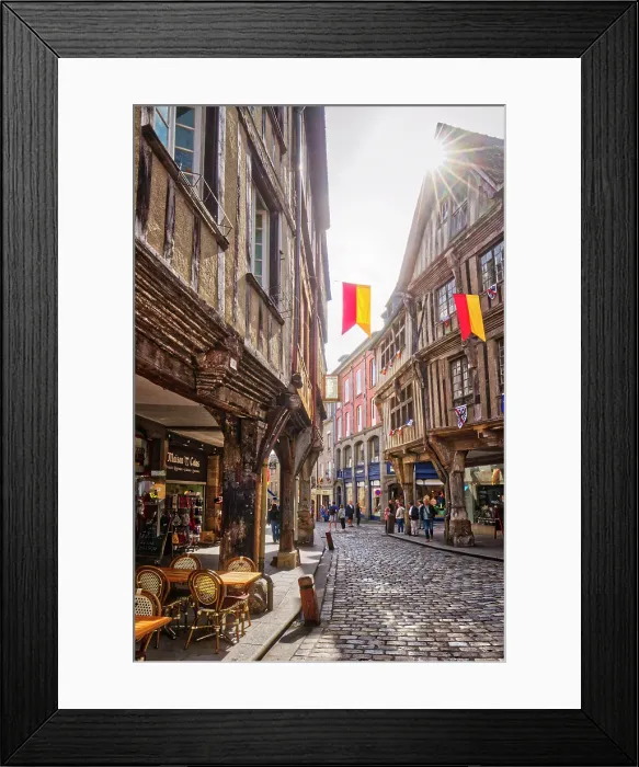 Framed Print : France, Brittany, Bretagne. Côtes-d'Armor. Dinan. Old part of the city Framed Print : France, Brittany, Bretagne. Côtes-d'Armor. Dinan. Old part of the city