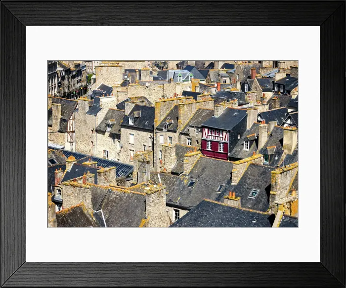 Framed Print : France, Brittany, Bretagne. Côtes-d'Armor. Dinan. Old part of the city Framed Print : France, Brittany, Bretagne. Côtes-d'Armor. Dinan. Old part of the city