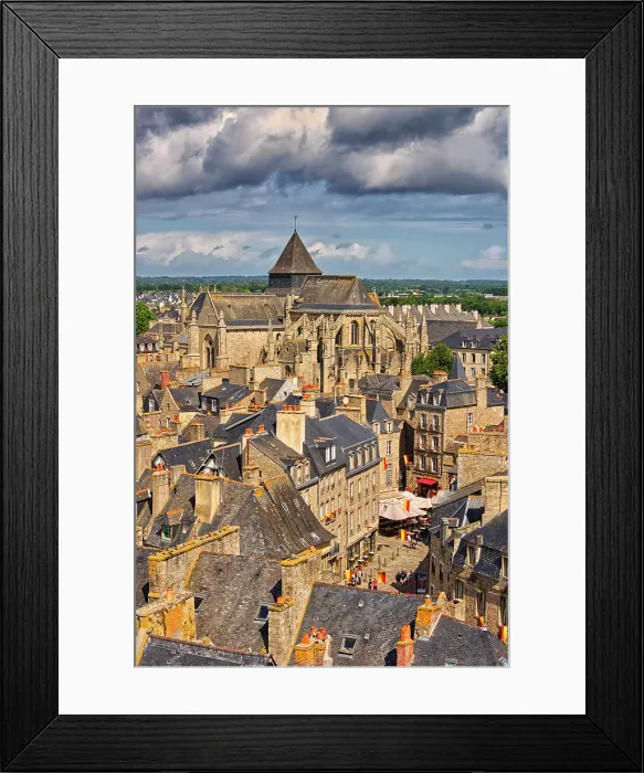 Framed Print : France, Brittany, Bretagne. Côtes-d'Armor. Dinan. Old part of the city Framed Print : France, Brittany, Bretagne. Côtes-d'Armor. Dinan. Old part of the city