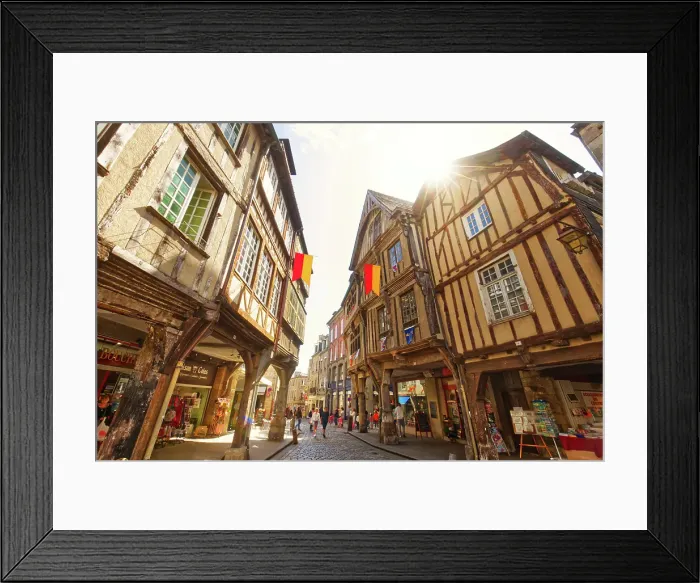 Framed Print : France, Brittany, Bretagne. Côtes-d'Armor. Dinan. Old part of the city Framed Print : France, Brittany, Bretagne. Côtes-d'Armor. Dinan. Old part of the city