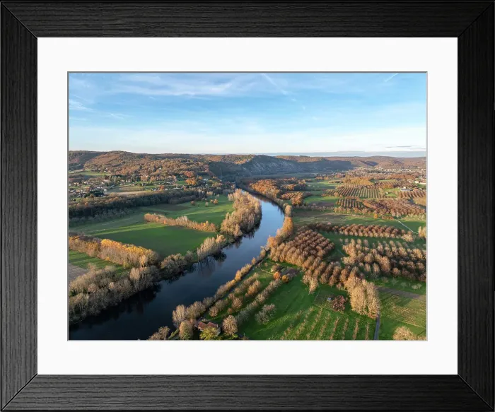 Framed Print : Aerial view of the Dordogne river, Souillac, Lot, Occitanie, France Framed Print : Aerial view of the Dordogne river, Souillac, Lot, Occitanie, France