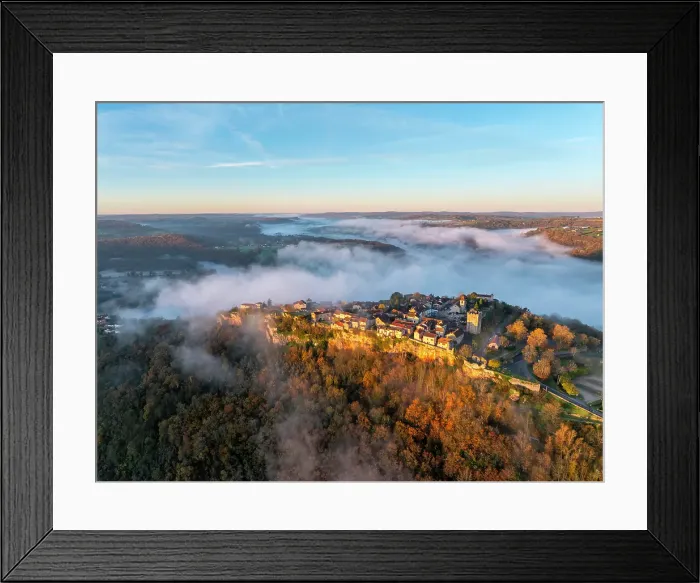 Framed Print : Aerial view of Capdenac Haut, Lot, Occitanie, France Framed Print : Aerial view of Capdenac Haut, Lot, Occitanie, France