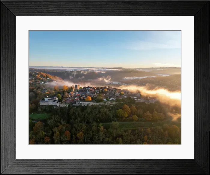 Framed Print : Aerial view of Capdenac Haut, Lot, Occitanie, France Framed Print : Aerial view of Capdenac Haut, Lot, Occitanie, France
