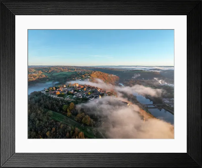 Framed Print : Aerial view of Capdenac Haut, Lot, Occitanie, France Framed Print : Aerial view of Capdenac Haut, Lot, Occitanie, France