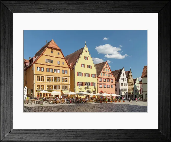 Framed Print : Market place of Rothenburg ob der Tauber, Middle Franconia, Romantic road, Tauber valley, Bavaria, Germany