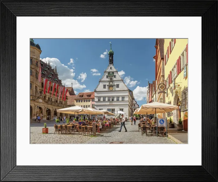 Framed Print : Market place of Rothenburg ob der Tauber, Middle Franconia, Romantic road, Tauber valley, Bavaria, Germany