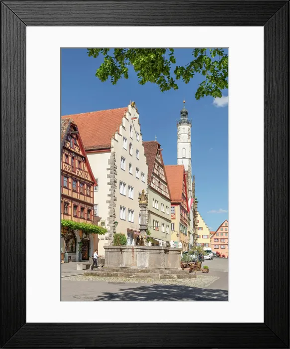 Framed Print : Herrnbrunnen fountain Rothenburg ob der Tauber, Middle Franconia, Romantic road, Tauber valley, Bavaria, Germany Framed Print : Herrnbrunnen fountain Rothenburg ob der Tauber, Middle Franconia, Romantic road, Tauber valley, Bavaria, Germany