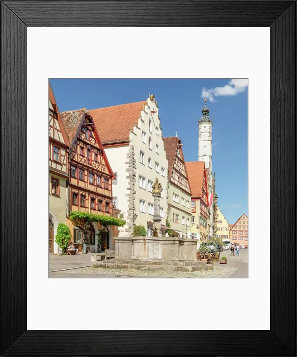 Framed Print : Herrnbrunnen fountain Rothenburg ob der Tauber, Middle Franconia, Romantic road, Tauber valley, Bavaria, Germany Framed Print : Herrnbrunnen fountain Rothenburg ob der Tauber, Middle Franconia, Romantic road, Tauber valley, Bavaria, Germany