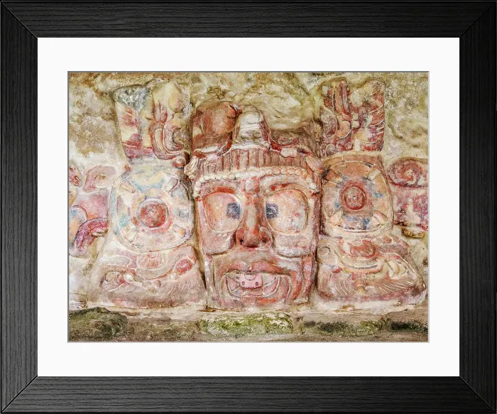 Framed Print : Temple of the Masks, detailed view, Edzna Archaeological Site, Campeche State, Mexico