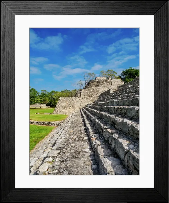 Framed Print : Great Acropolis, Edzna Archaeological Site, Campeche State, Mexico