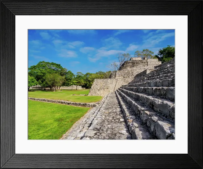 Framed Print : Great Acropolis, Edzna Archaeological Site, Campeche State, Mexico