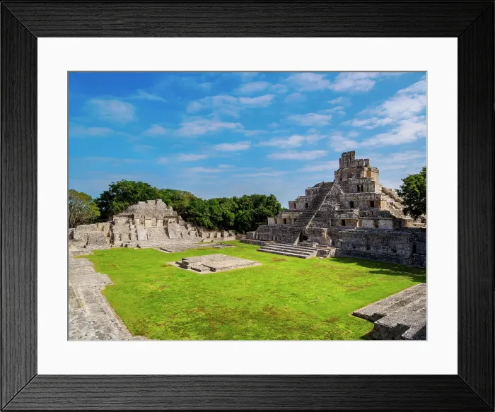 Framed Print : Temple of Five Floors, Great Acropolis, Edzna Archaeological Site, Campeche State, Mexico