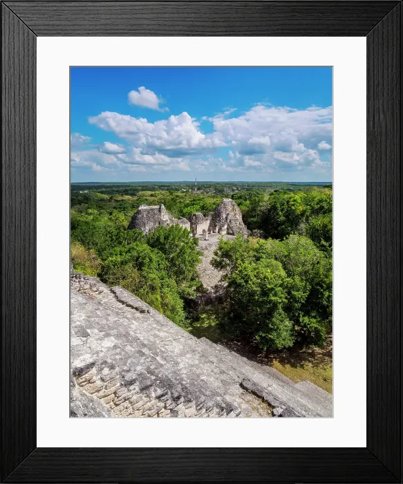 Framed Print : Structure VIII seen from Structure IX, Becan Archaeological Site, Campeche State, Mexico Framed Print : Structure VIII seen from Structure IX, Becan Archaeological Site, Campeche State, Mexico
