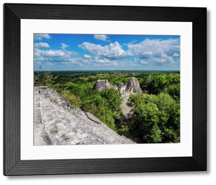 Framed Print : Structure VIII seen from Structure IX, Becan Archaeological Site, Campeche State, Mexico Framed Print : Structure VIII seen from Structure IX, Becan Archaeological Site, Campeche State, Mexico