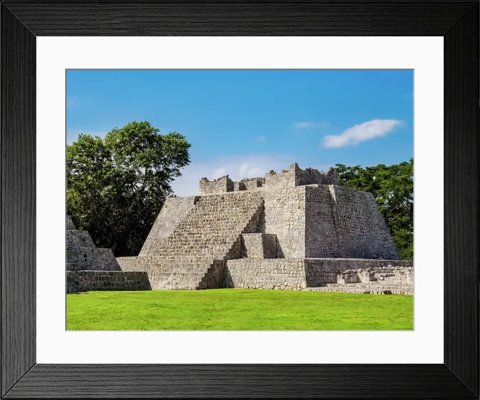Framed Print : Great Acropolis, Edzna Archaeological Site, Campeche State, Mexico