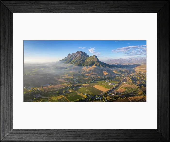 Framed Print : Vineyards of Stellenbosch & Simonsberg Mountain, Western Cape, South Africa Framed Print : Vineyards of Stellenbosch & Simonsberg Mountain, Western Cape, South Africa