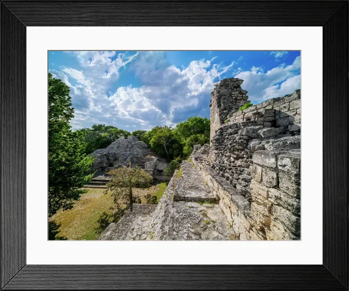 Framed Print : Structure II seen from Structure IV, Becan Archaeological Site, Campeche State, Mexico Framed Print : Structure II seen from Structure IV, Becan Archaeological Site, Campeche State, Mexico