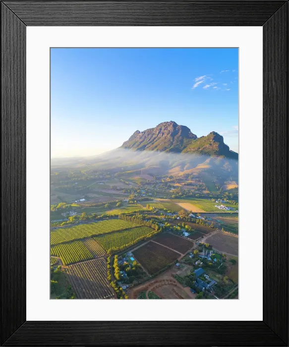 Framed Print : Vineyards of Stellenbosch & Simonsberg Mountain, Western Cape, South Africa Framed Print : Vineyards of Stellenbosch & Simonsberg Mountain, Western Cape, South Africa