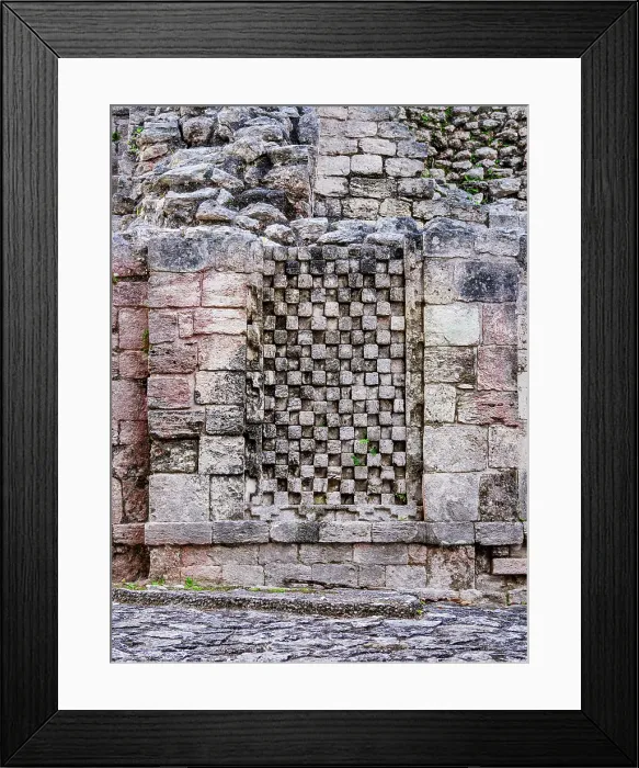 Framed Print : Checkboard pattern, Becan Archaeological Site, Campeche State, Mexico Framed Print : Checkboard pattern, Becan Archaeological Site, Campeche State, Mexico