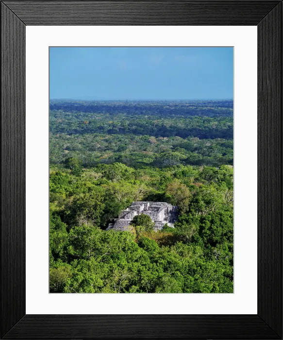 Framed Print : View towards Structure VII, Calakmul Archaeological Site, Campeche State, Mexico