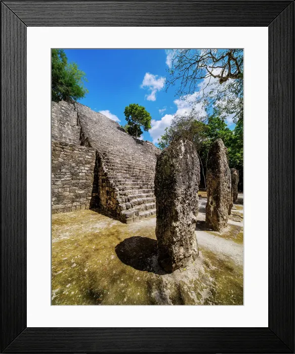 Framed Print : Stelae in front of Structure VII, Calakmul Archaeological Site, Campeche State, Mexico Framed Print : Stelae in front of Structure VII, Calakmul Archaeological Site, Campeche State, Mexico