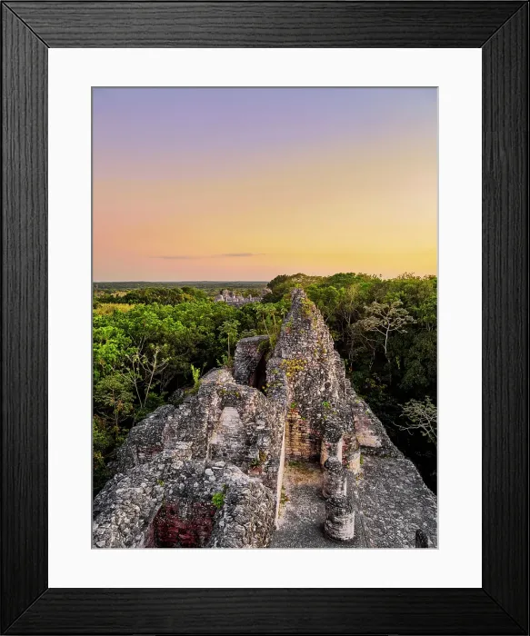 Framed Print : Structure VIII at dusk, elevated view, Becan Archaeological Site, Campeche State, Mexico Framed Print : Structure VIII at dusk, elevated view, Becan Archaeological Site, Campeche State, Mexico