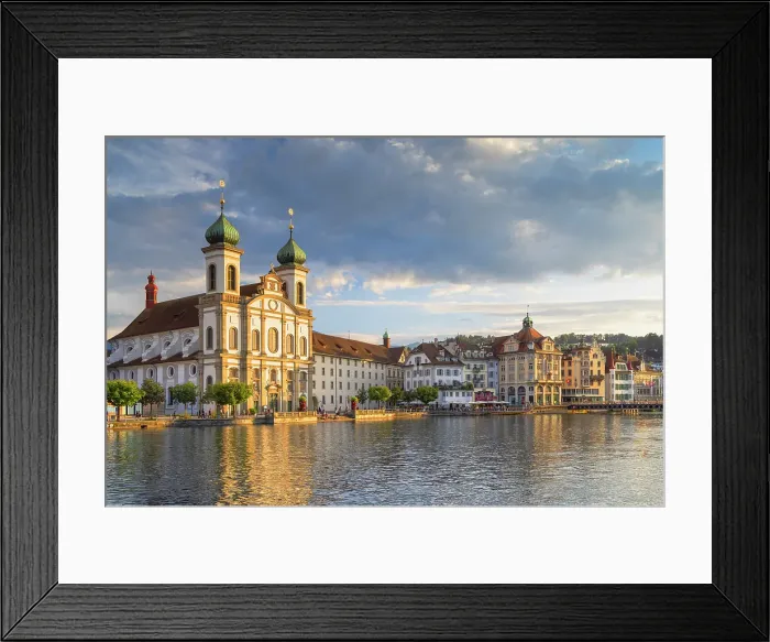 Framed Print : Franz Xaver Jesuit Church and Reuss River, Lucerne, Switzerland Framed Print : Franz Xaver Jesuit Church and Reuss River, Lucerne, Switzerland