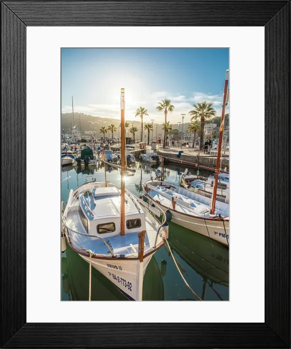 Framed Print : Traditional Mallorcan boats in the harbor of Port de Soller, Mallorca, Balearic Islands, Spain Framed Print : Traditional Mallorcan boats in the harbor of Port de Soller, Mallorca, Balearic Islands, Spain
