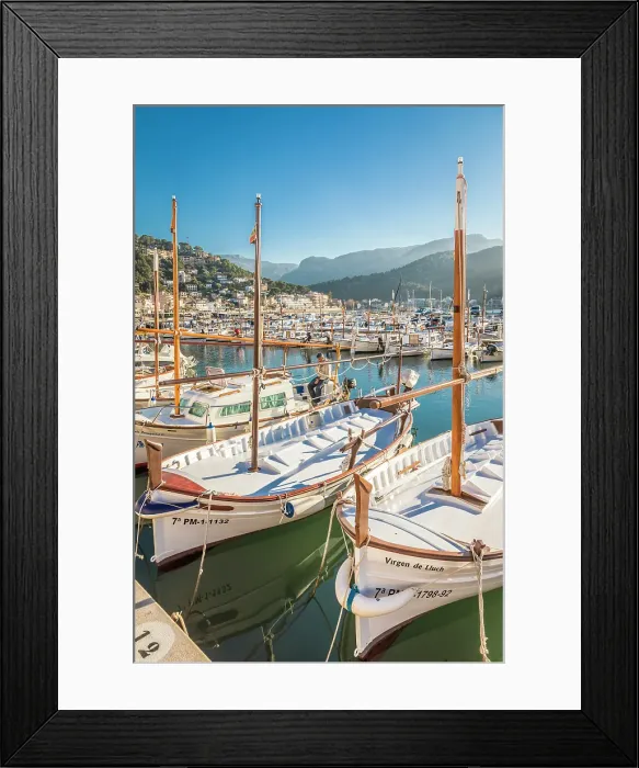 Framed Print : Traditional Mallorcan boats in the harbor of Port de Soller, Mallorca, Balearic Islands, Spain Framed Print : Traditional Mallorcan boats in the harbor of Port de Soller, Mallorca, Balearic Islands, Spain