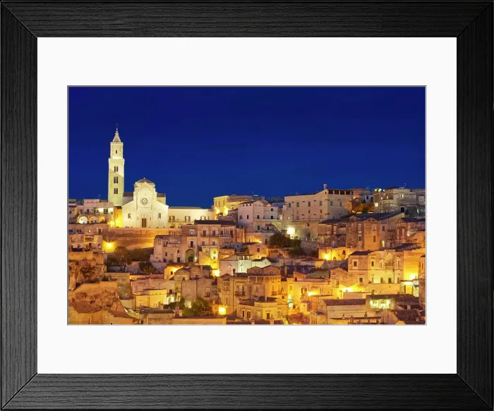 Framed Print : Italy, Basilicata, Matera district, Matera, Sassi di Matera (meaning stones of Matera). View of the Cattedrale Maria Santissima della Bruna Framed Print : Italy, Basilicata, Matera district, Matera, Sassi di Matera (meaning stones of Matera). View of the Cattedrale Maria Santissima della Bruna
